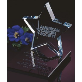 4" Crystal Star on Base with Logo  4" Crystal Star on Base with Logo