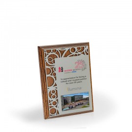 Remy Reclaimed Oak Plaque with UV Printed Plate, 4"x6" with Logo  Remy Reclaimed Oak Plaque with UV Printed Plate, 4"x6" with Logo