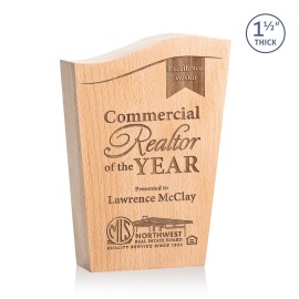 Woburn Award - Beechwood 7" with Logo  Woburn Award - Beechwood 7" with Logo