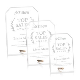 Polaris Clipped Rectangle Award - Gold with Logo