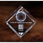 Jewel Cut Crystal Cube Award (2"x2"x2") with Logo
