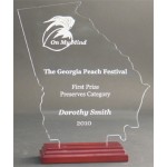 Great State of Georgia Award on a Rosewood Base - Acrylic (9 13/16"x7 3/4") Laser-etched