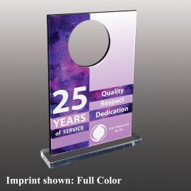Logo Branded Small Hollowed Rectangle Shaped Full Color Acrylic Award