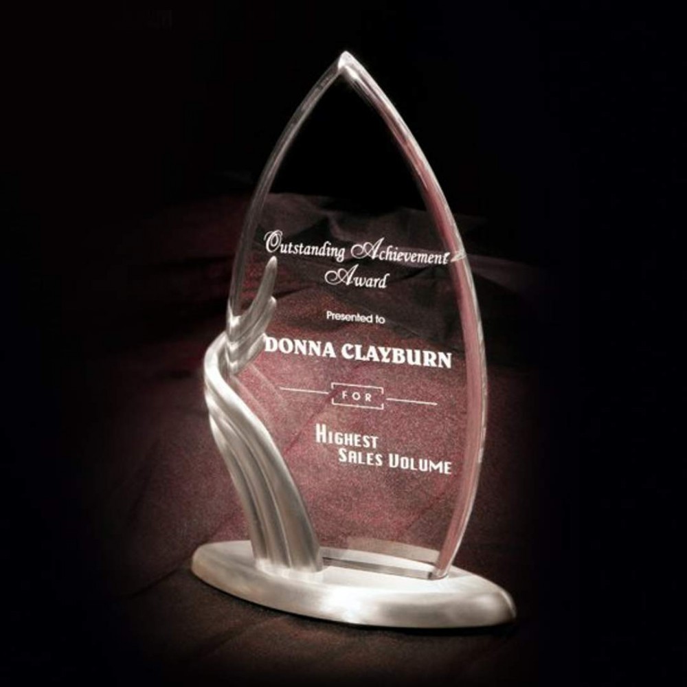 Custom Trellis Award - Acrylic/Satin Nickel 10"