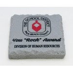 4" Square Chiseled Edge Paperweight with Logo