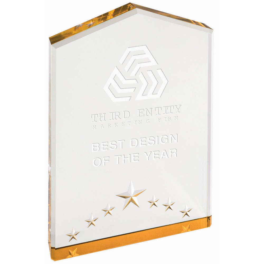 Logo Imprinted 7" Gold Star Point Acrylic Logo Imprinted 7" Gold Star Point Acrylic