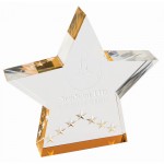 Logo Imprinted 5" Gold Star Performer Acrylic