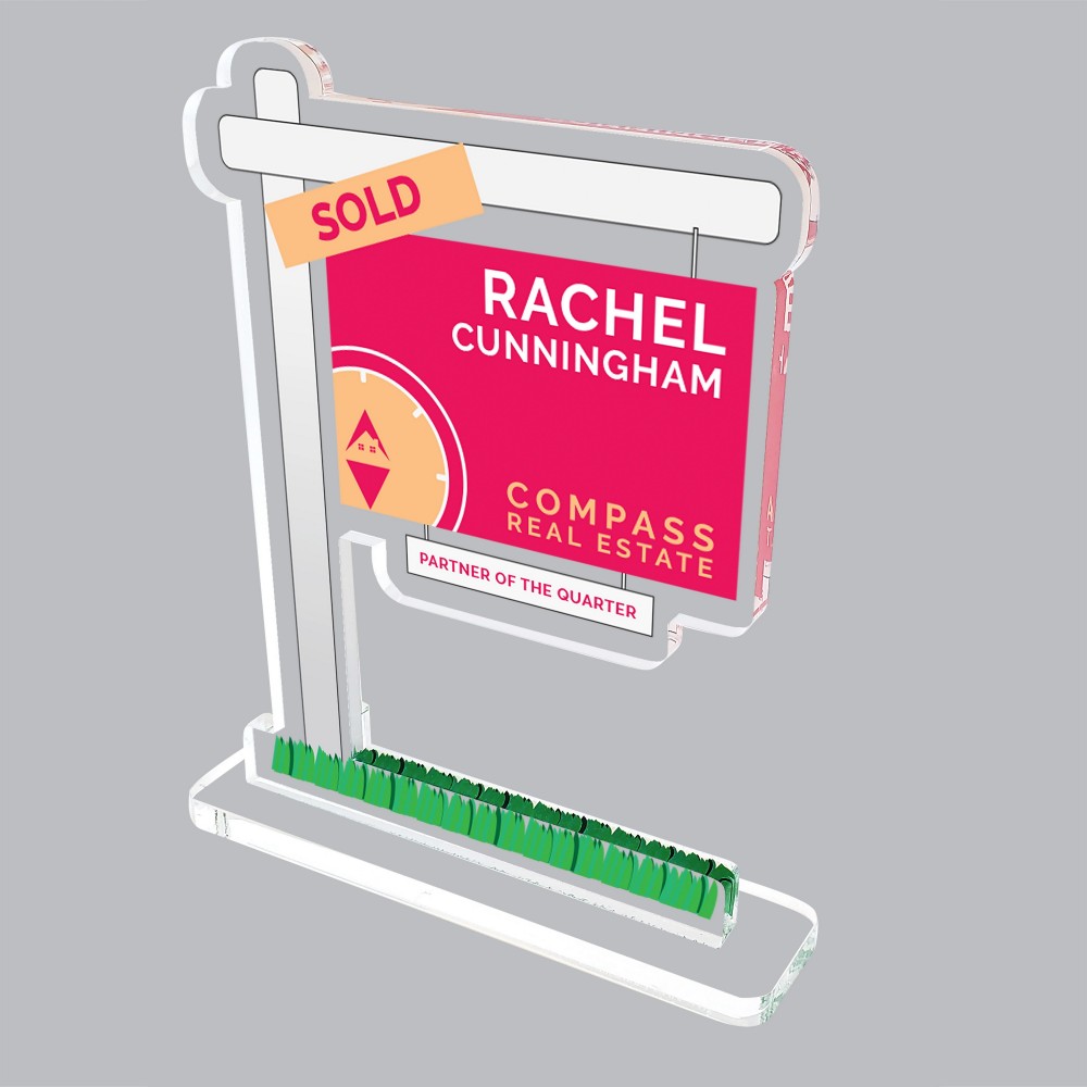 3/8" Custom Ultra Vivid Color Acrylic Awards with Logo