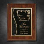 Custom Econo Cherry Plaque 9" x 12" with Lasered Plate