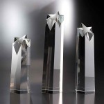 12" Rock Star Crystal Star Award Laser-etched