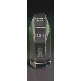 Logo Branded 7" Hexagonal Tower Crystal Award  Logo Branded 7" Hexagonal Tower Crystal Award