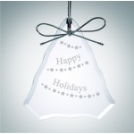 Logo Imprinted Premium Tree Shape Clear Glass Ornament Award