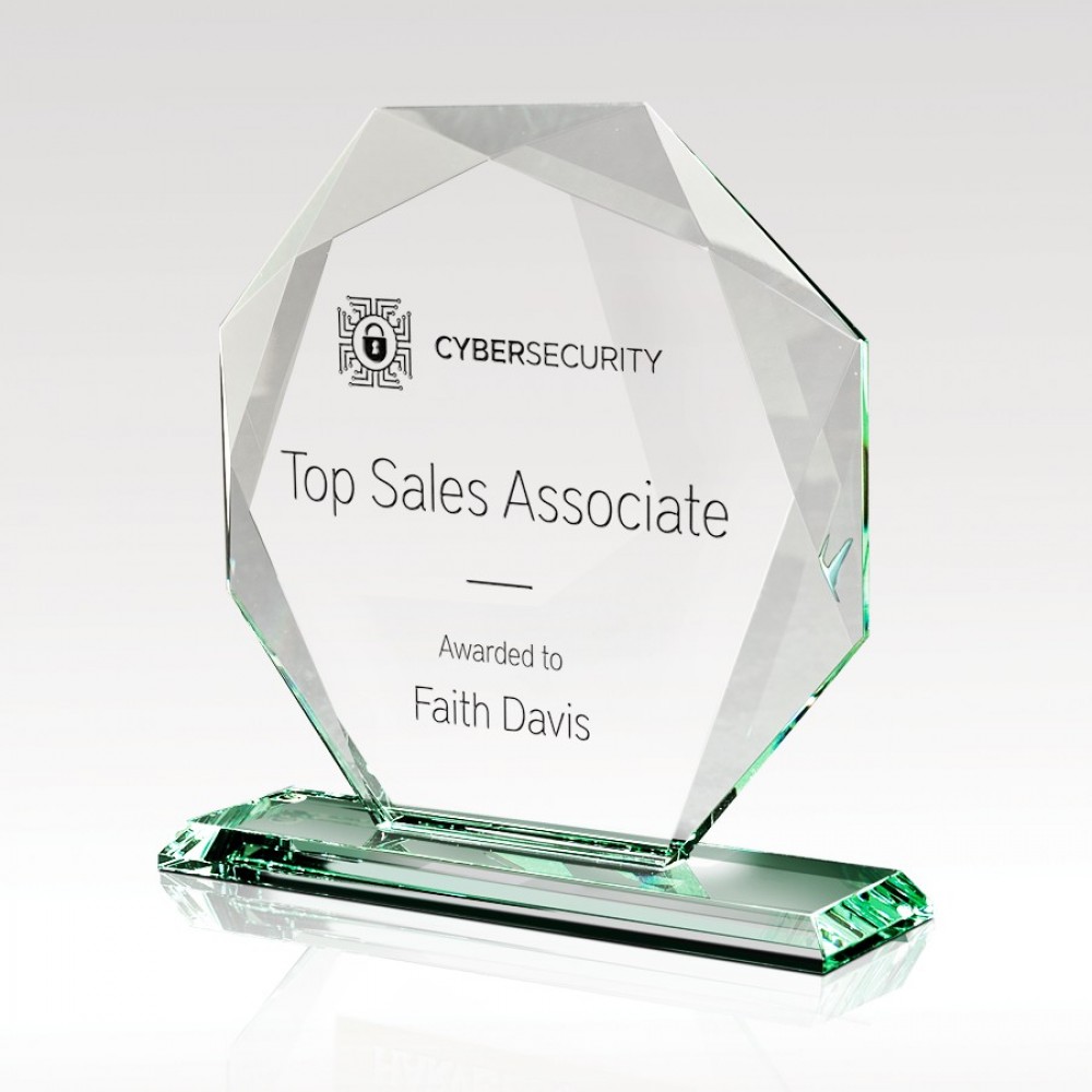 Jade Crystal Award - Amulet 7.5" with Logo Jade Crystal Award - Amulet 7.5" with Logo