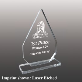 Promotional Medium Inverse Diamond Shaped Etched Acrylic Award