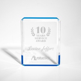 Logo Branded Paragon Award - Acrylic/Blue 6"