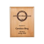 7" x 9" All American Red Alder Plaque with Logo