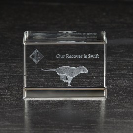Small Block 3D Crystal Award with Logo