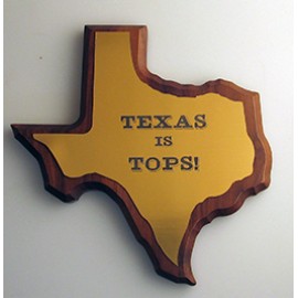 Custom Etched Fabulous Nation of the USA. Solid Walnut Plaque. Brushed Gold Acrylic. Engr