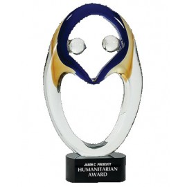 Personalized Art Glass Achievement Award (4"x13" Flame)