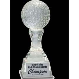Customized Crystal Golf Ball & Tee Award (Large)  Customized Crystal Golf Ball & Tee Award (Large)