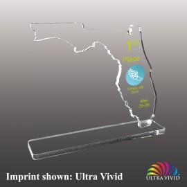 Customized Medium Florida Shaped Ultra Vivid Acrylic Award