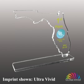 Customized Medium Florida Shaped Ultra Vivid Acrylic Award  Customized Medium Florida Shaped Ultra Vivid Acrylic Award