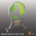 Logo Branded Medium Globe Shaped Ultra Vivid Acrylic Award