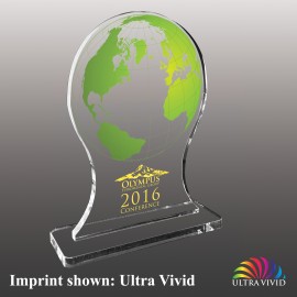 Logo Branded Medium Globe Shaped Ultra Vivid Acrylic Award  Logo Branded Medium Globe Shaped Ultra Vivid Acrylic Award