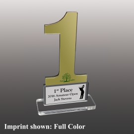 Large Number One Shaped Full Color Acrylic Award with Logo  Large Number One Shaped Full Color Acrylic Award with Logo