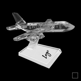Small Passenger Plane Crystal Model with Logo