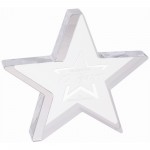 6 3/4" x 6" Star Acrylic with Silver Edge Custom Etched