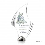 Personalized VividPrint Award - Flourish Hemisphere/Silver 9"