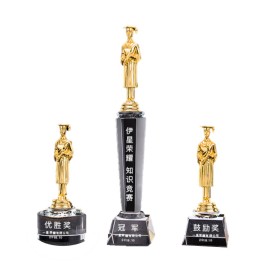 Customized Male Doctor Gold-Plated Award With Crystal Base with Logo  Customized Male Doctor Gold-Plated Award With Crystal Base with Logo