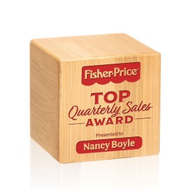 Logo Branded Kenilworth Cube - Bamboo/One Color 3"x3"x3"