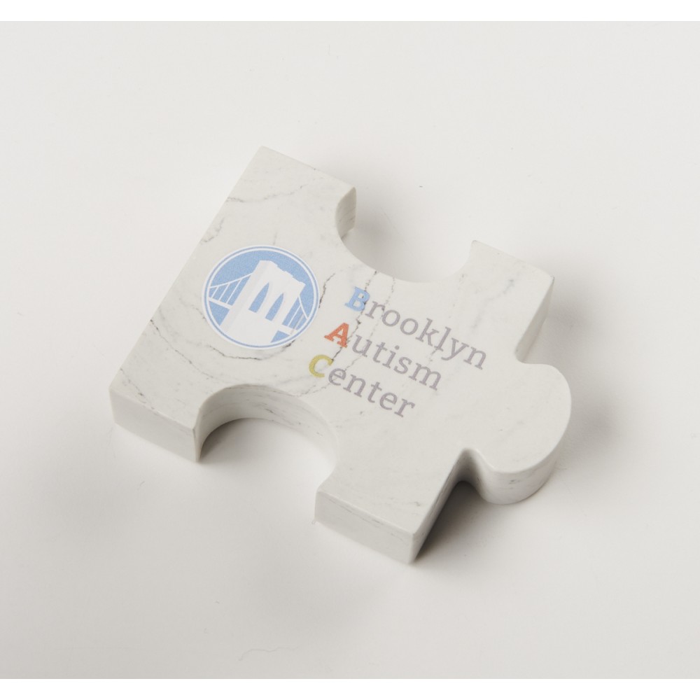 Puzzle Piece Paperweight with Logo