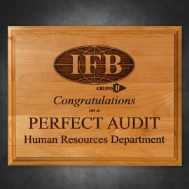 Alder Wood Laser Plaque 8" x 10" with Logo  Alder Wood Laser Plaque 8" x 10" with Logo