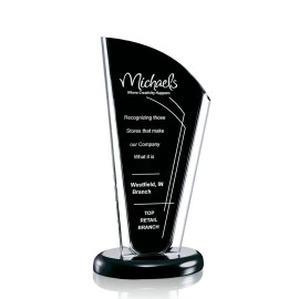 Logo Branded Bridgewood Award - Acrylic/Black 8"