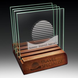 Glass Coaster with Base with Logo