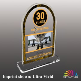 Large Round Top Shaped Ultra Vivid Acrylic Award with Logo