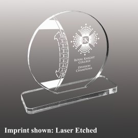 Small Football Themed Etched Acrylic Award with Logo  Small Football Themed Etched Acrylic Award with Logo