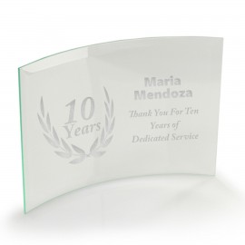 Logo Branded Spectral Jade Curved Award (10"x7")  Logo Branded Spectral Jade Curved Award (10"x7")