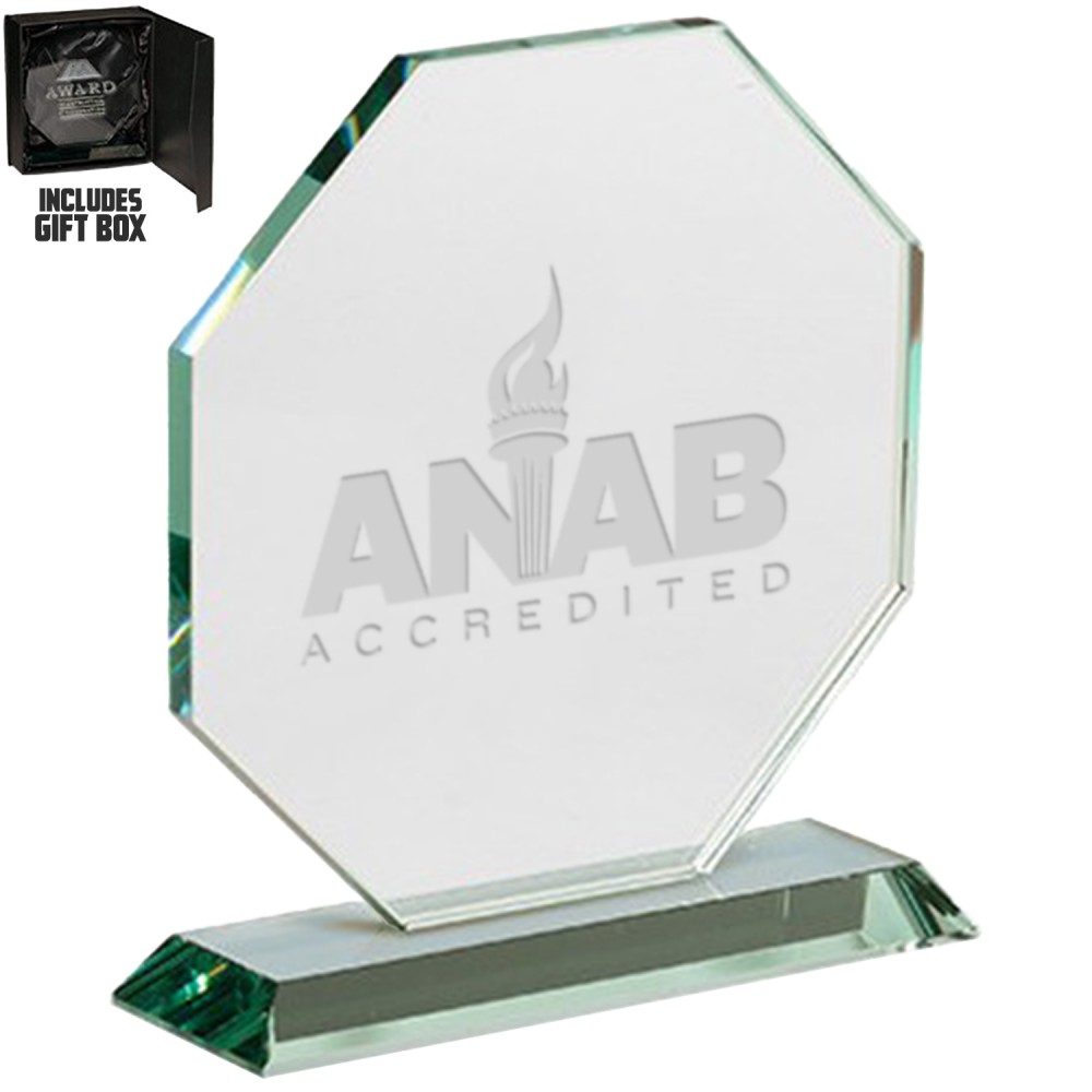 Octagon Design Jade Glass Awards with Logo Octagon Design Jade Glass Awards with Logo