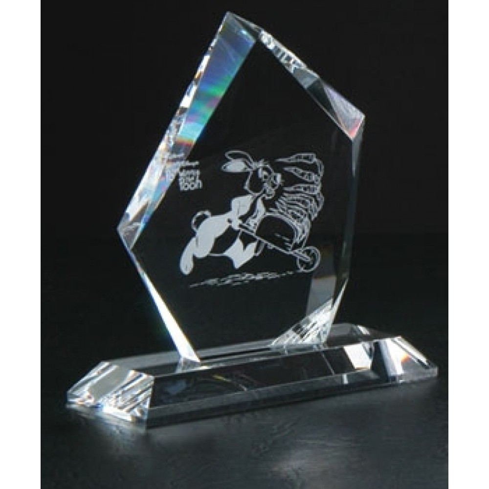 7" Elite Crystal Award with Logo