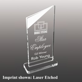 Promotional Large Angled Rectangle Shaped Etched Acrylic Award