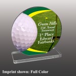 Large Golf Themed Full Color Acrylic Award with Logo