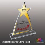 Custom Medium Star Topped Triangle Shaped Ultra Vivid Acrylic Award
