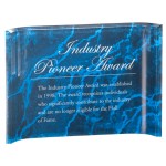 Custom Etched 10" x 7" Blue Marbleized Acrylic Crescents