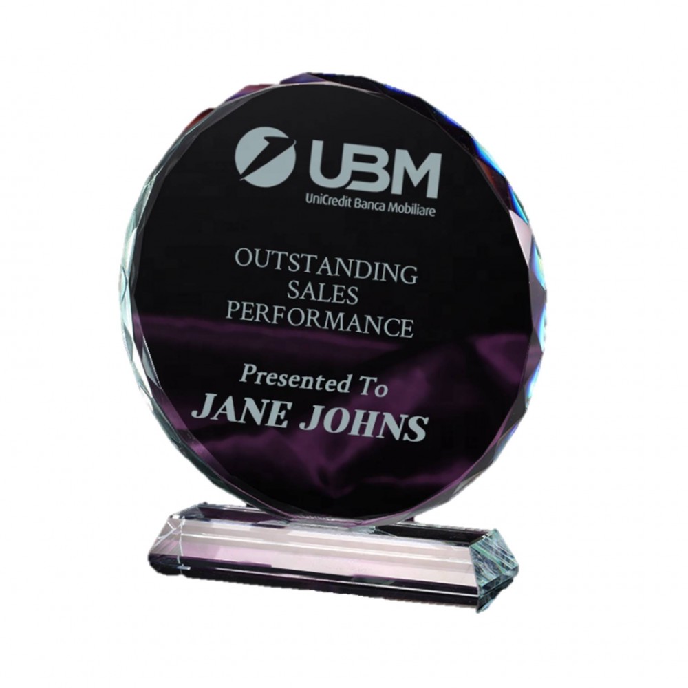 Crystal Trophies and Awards With Engraved Logo with Logo