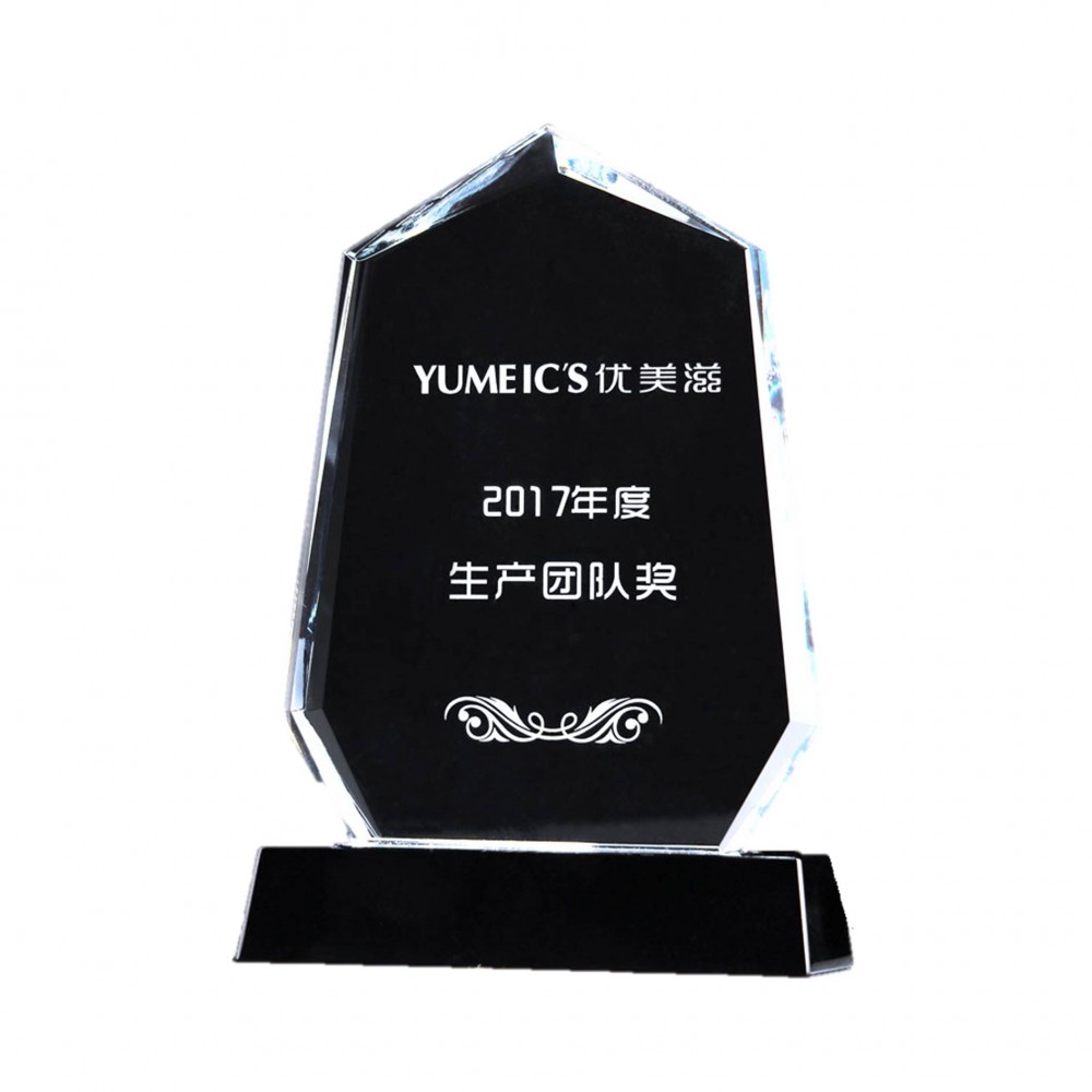 Creative Precise Cut Award Crystal Trophy With Resin Base with Logo