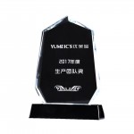 Creative Precise Cut Award Crystal Trophy With Resin Base with Logo